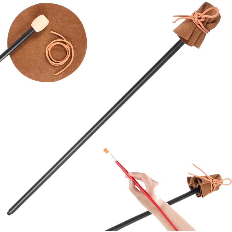 Detachable Mahl Stick for Steadying Painter Hand 32.7 Inch Falling in Art Acrylic Rod with Artificial Leather Rest
