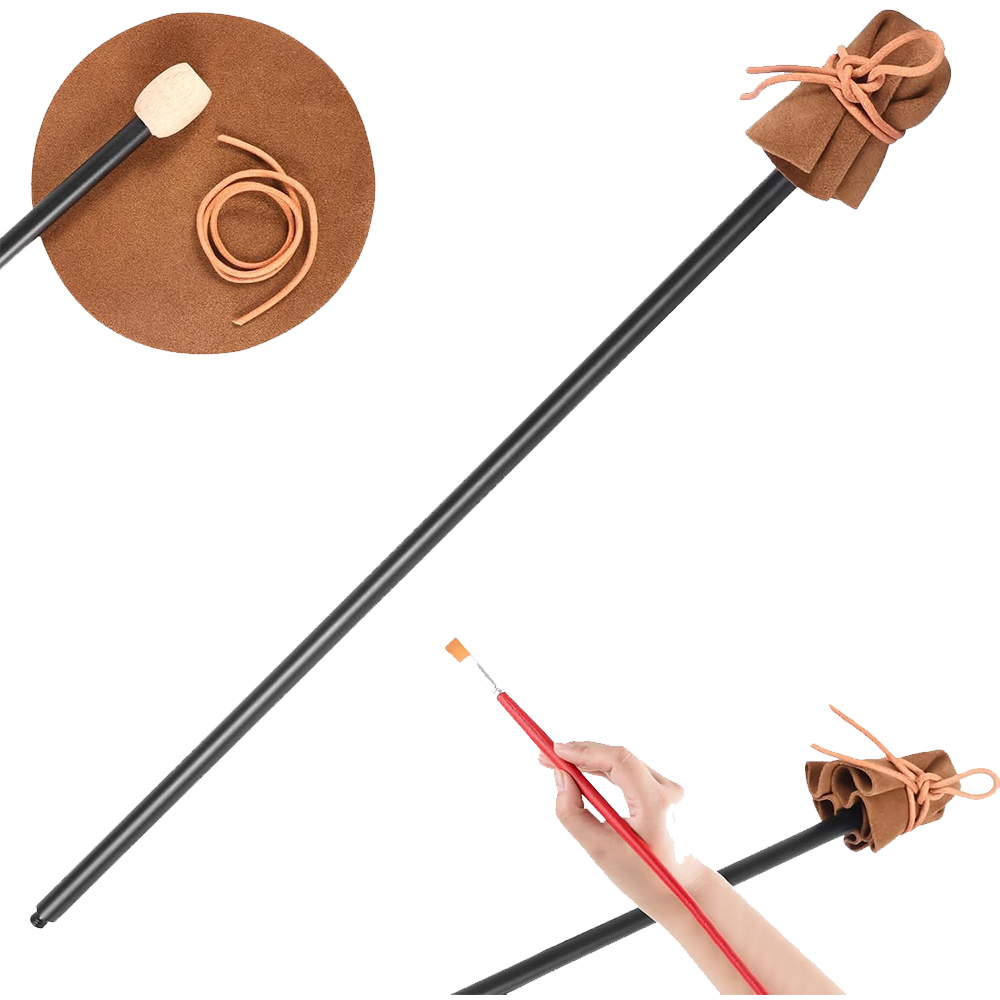 Detachable Mahl Stick for Steadying Painter Hand 32.7 Inch Falling in Art Acrylic Rod with Artificial Leather Rest